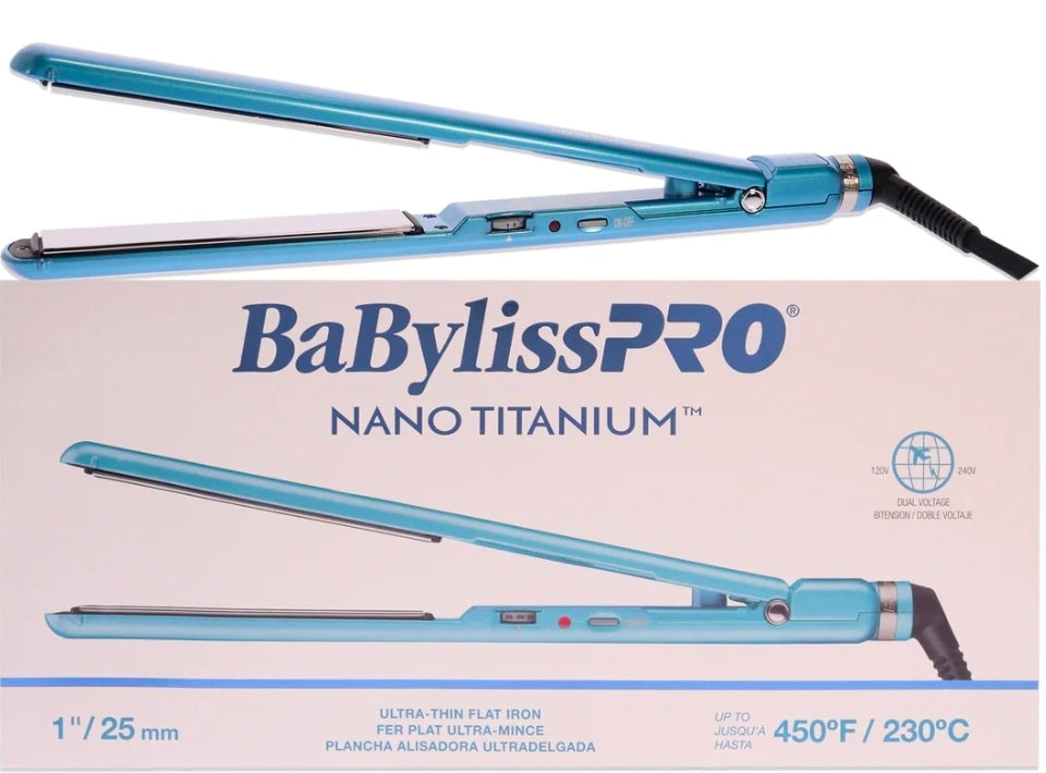 BaBylissPRO

Nano Titanium Ultra-Thin Flat Iron - BNT4072TUC - Blue